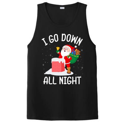 I Go Down All Night Santa In A Chimney Funny Christmas Humor Gift PosiCharge Competitor Tank