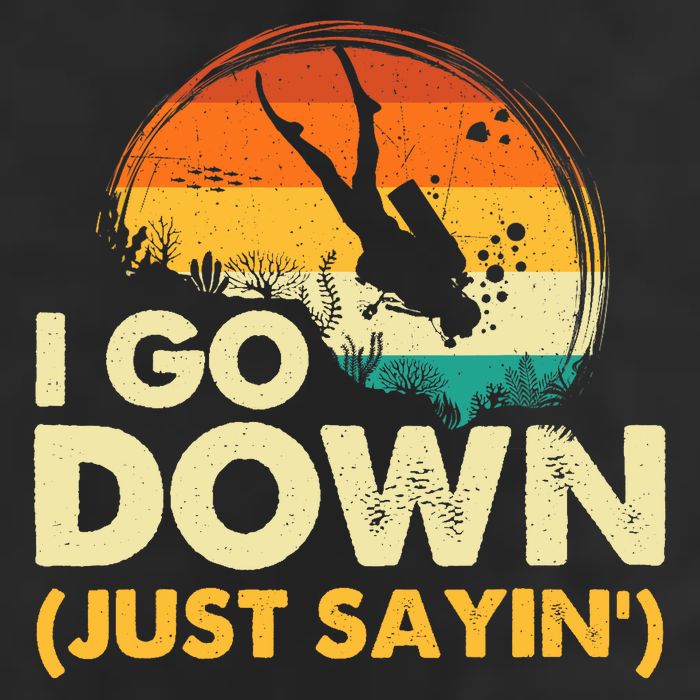I Go Down Scuba Diver Diving Instructor Underwater Garment-Dyed Fleece Hoodie