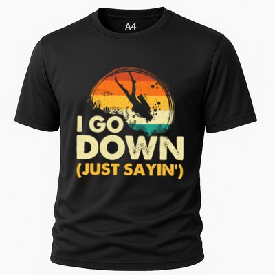 I Go Down Scuba Diver Diving Instructor Underwater Performance Shirt