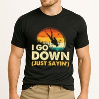 I Go Down Scuba Diver Diving Instructor Underwater Cooling Performance Crew T-Shirt