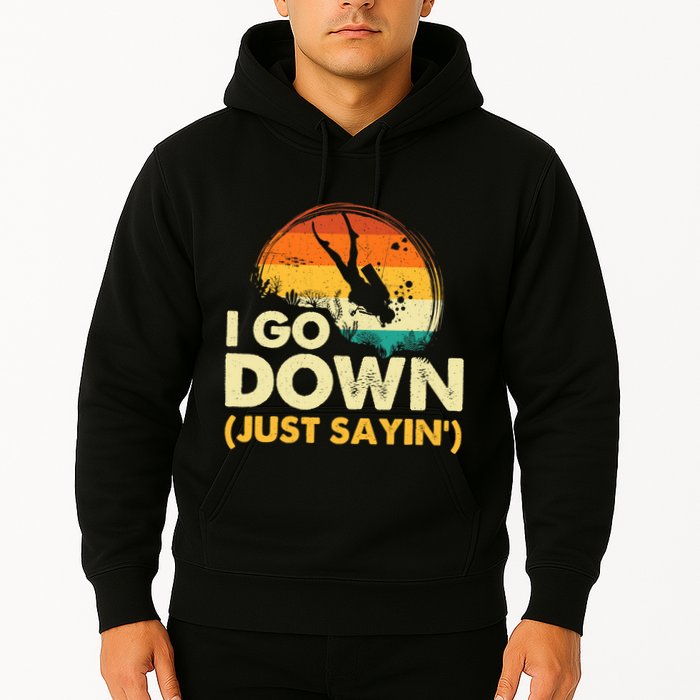 I Go Down Scuba Diver Diving Instructor Underwater Hoodie