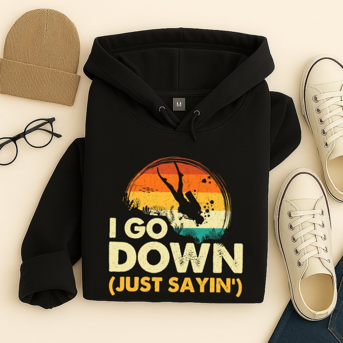 I Go Down Scuba Diver Diving Instructor Underwater Hoodie