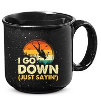 I Go Down Scuba Diver Diving Instructor Underwater 15oz Campfire Ceramic Mug
