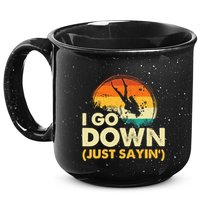 I Go Down Scuba Diver Diving Instructor Underwater 15oz Campfire Ceramic Mug