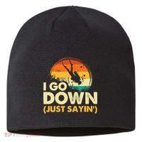 I Go Down Scuba Diver Diving Instructor Underwater Sustainable Beanie