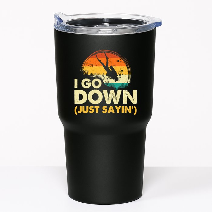 I Go Down Scuba Diver Diving Instructor Underwater Tumbler