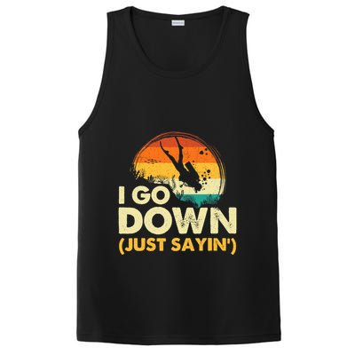 I Go Down Scuba Diver Diving Instructor Underwater PosiCharge Competitor Tank