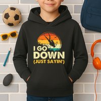 I Go Down Scuba Diver Diving Instructor Underwater Kids Hoodie