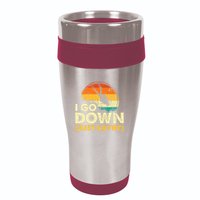 I Go Down Scuba Diver Diving Instructor Underwater 16oz Travel Tumbler