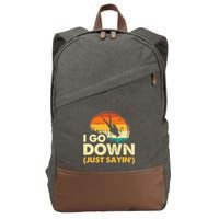 I Go Down Scuba Diver Diving Instructor Underwater Cotton Canvas Backpack
