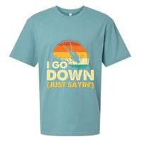 I Go Down Scuba Diver Diving Instructor Underwater Sueded Cloud Jersey T-Shirt