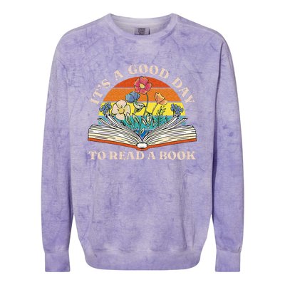 Its Good Day To Read Book Funny Library Reading Lovers Colorblast Crewneck Sweatshirt