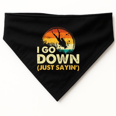 I Go Down Scuba Diver Diving Instructor Underwater USA-Made Doggie Bandana