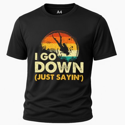 I Go Down Scuba Diver Diving Instructor Underwater Performance Shirt