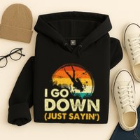 I Go Down Scuba Diver Diving Instructor Underwater Hoodie