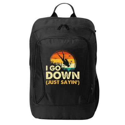 I Go Down Scuba Diver Diving Instructor Underwater City Backpack