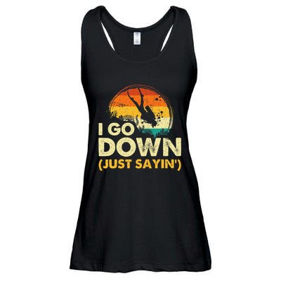 I Go Down Scuba Diver Diving Instructor Underwater Ladies Essential Flowy Tank