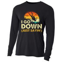 I Go Down Scuba Diver Diving Instructor Underwater Cooling Performance Long Sleeve Crew