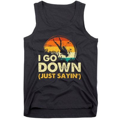 I Go Down Scuba Diver Diving Instructor Underwater Tank Top