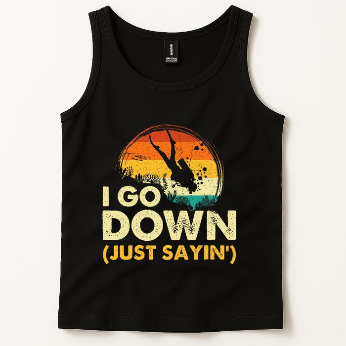 I Go Down Scuba Diver Diving Instructor Underwater Tank Top