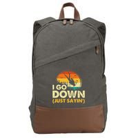 I Go Down Scuba Diver Diving Instructor Underwater Cotton Canvas Backpack