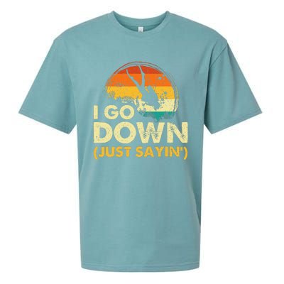 I Go Down Scuba Diver Diving Instructor Underwater Sueded Cloud Jersey T-Shirt