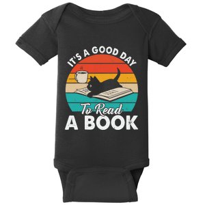 Its Good Day To Read Book Funny Library Reading Cat Lovers Baby Bodysuit