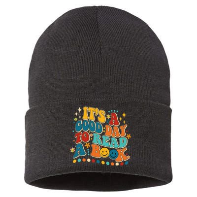 Its Good Day To Read Book Funny Library Book Day Sustainable Knit Beanie