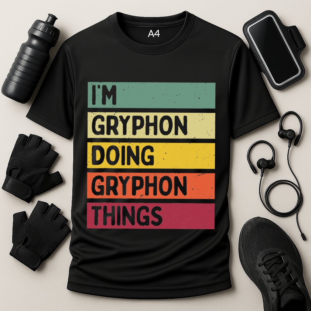 IM Gryphon Doing Gryphon Things Funny Personalized Quote Cooling Performance Crew T-Shirt
