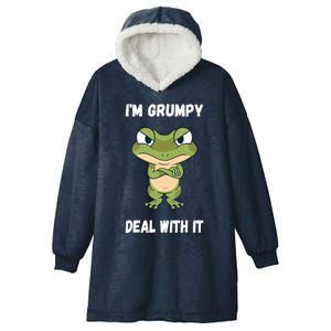 IM Grumpy Deal With It Ironie Saying Funny Frog Hooded Wearable Blanket