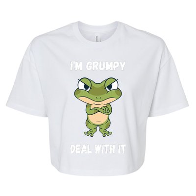 IM Grumpy Deal With It Ironie Saying Funny Frog Bella+Canvas Jersey Crop Tee