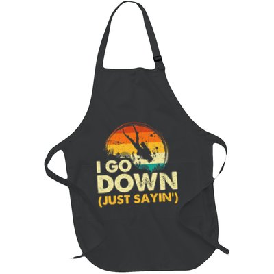 I Go Down Scuba Diver Diving Instructor Underwater Apron