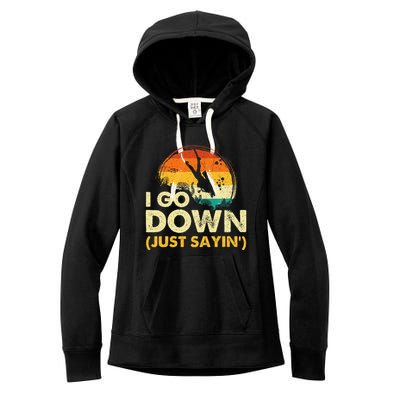 I Go Down Scuba Diver Diving Instructor Underwater Women's Fleece Hoodie