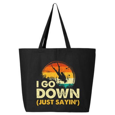 I Go Down Scuba Diver Diving Instructor Underwater 25L Jumbo Tote