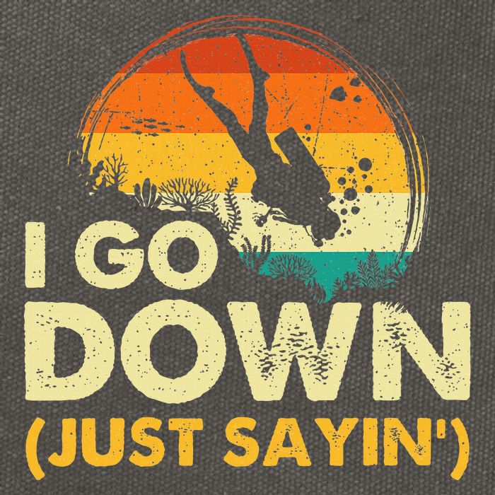 I Go Down Scuba Diver Diving Instructor Underwater Cotton Canvas Backpack