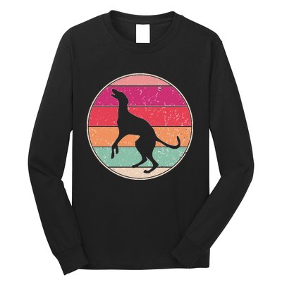 Intage Greyhound Dog Retro Pet Lover Dog Mom Distressed Long Sleeve Shirt