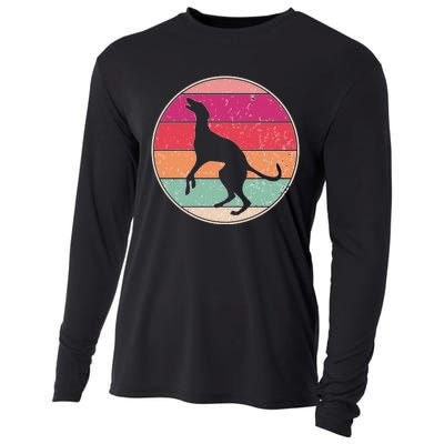 Intage Greyhound Dog Retro Pet Lover Dog Mom Distressed Cooling Performance Long Sleeve Crew