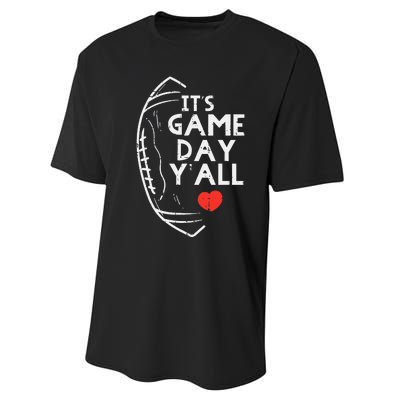 Its Game Day Yall American Football Sports Performance Sprint T-Shirt