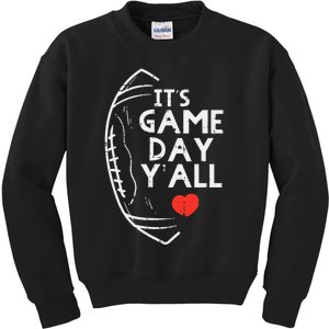 Its Game Day Yall American Football Sports Kids Sweatshirt