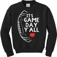 Its Game Day Yall American Football Sports Kids Sweatshirt