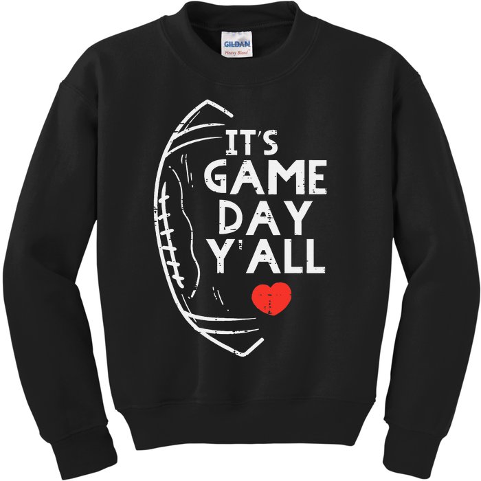 Its Game Day Yall American Football Sports Kids Sweatshirt