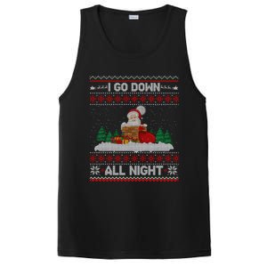 I Go Down All Night Crude Dirty Funny Christmas Santa Ugly Gift PosiCharge Competitor Tank