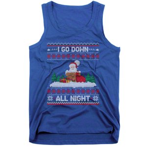 I Go Down All Night Crude Dirty Funny Christmas Santa Ugly Gift Tank Top