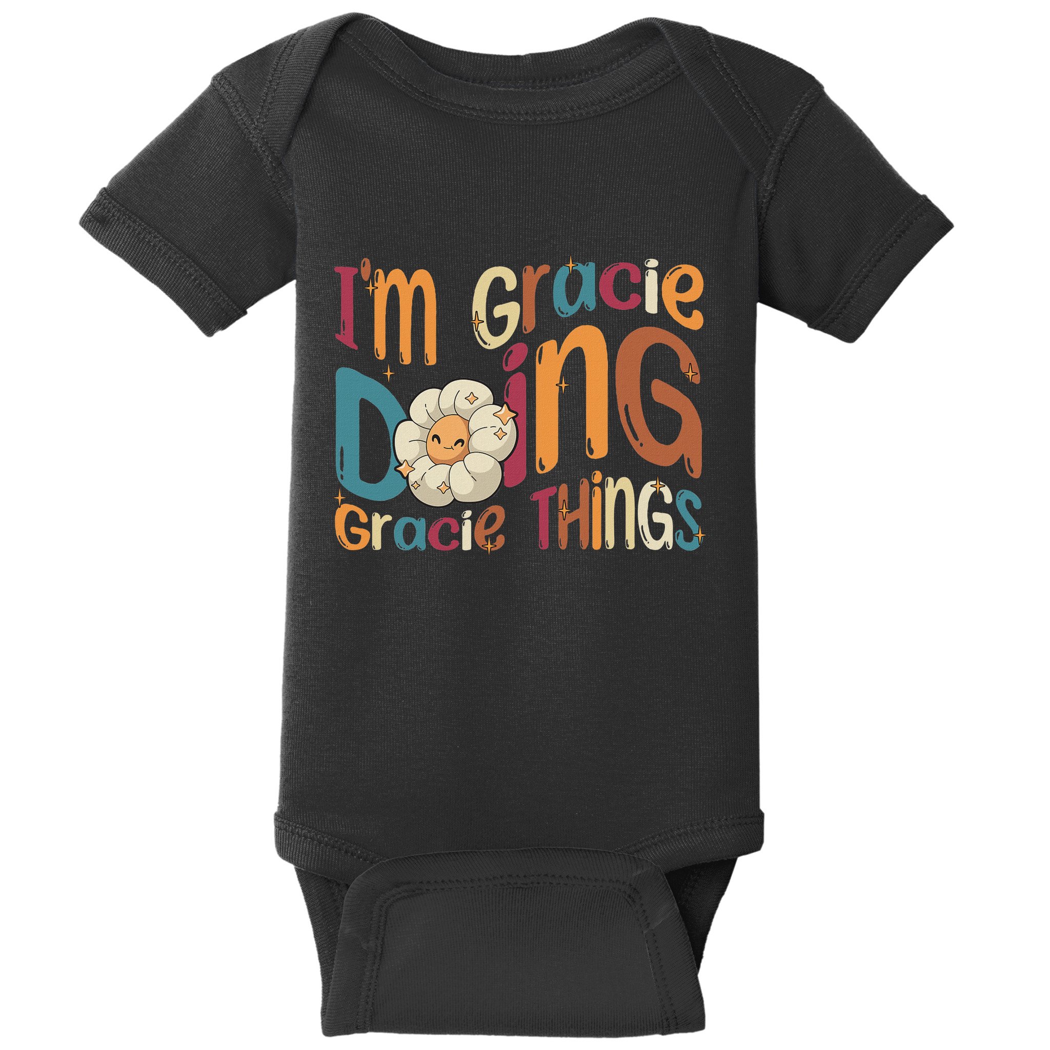 IM Gracie Doing Gracie Things Funny Groovy Retro Gracie Baby Bodysuit