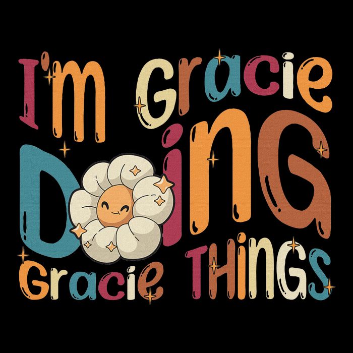 IM Gracie Doing Gracie Things Funny Groovy Retro Gracie Women's V-Neck T-Shirt