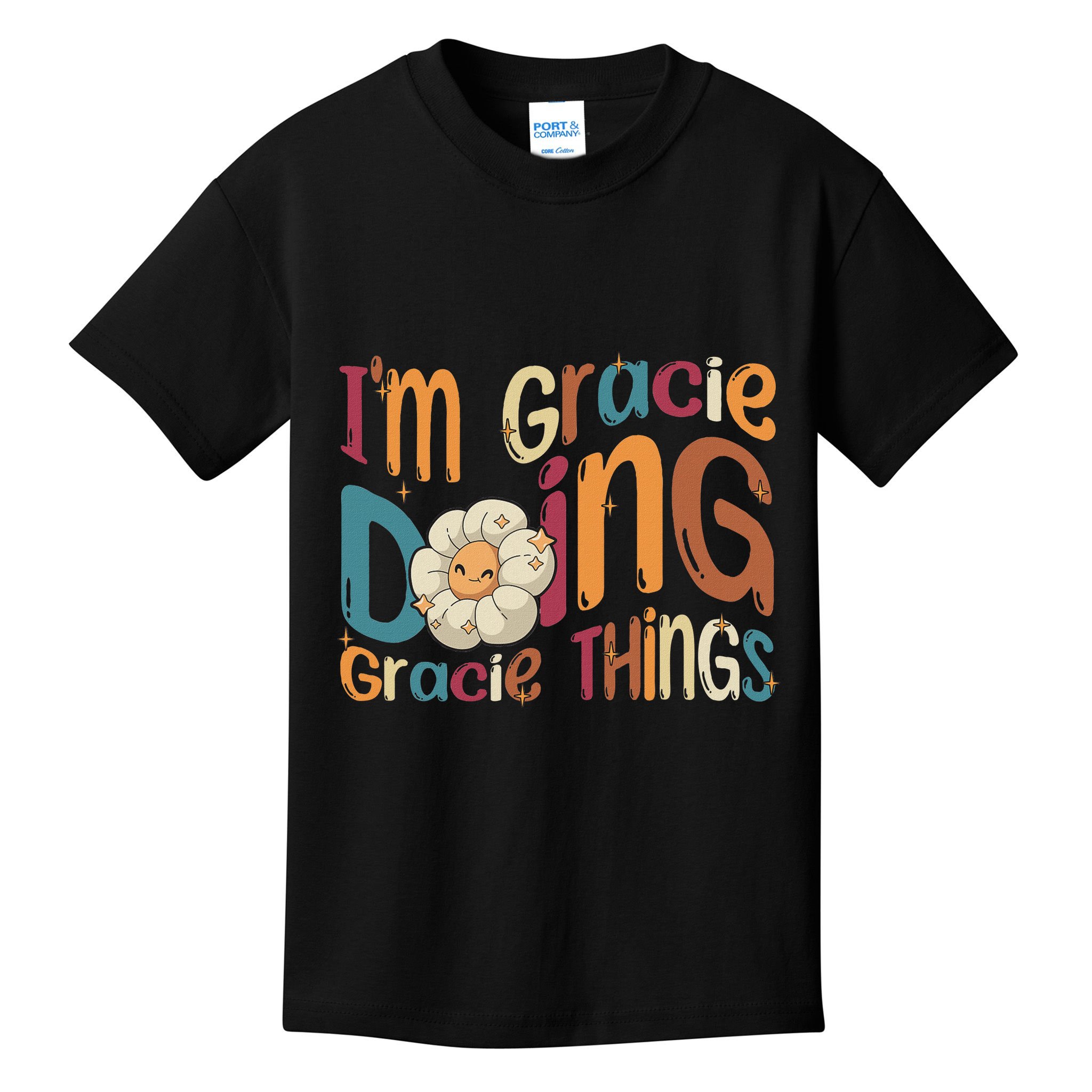 IM Gracie Doing Gracie Things Funny Groovy Retro Gracie Kids T-Shirt