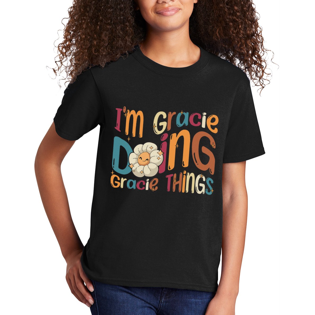 IM Gracie Doing Gracie Things Funny Groovy Retro Gracie Kids T-Shirt
