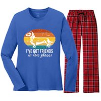 IVe Got Dachshund Friends In Low Places Gift Women's Long Sleeve Flannel Pajama Set 