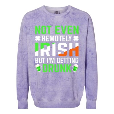 I'm Getting Drunk Irish Flag Shamrock St Patrick's Day Beer Colorblast Crewneck Sweatshirt