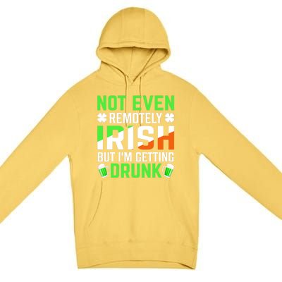 I'm Getting Drunk Irish Flag Shamrock St Patrick's Day Beer Premium Pullover Hoodie